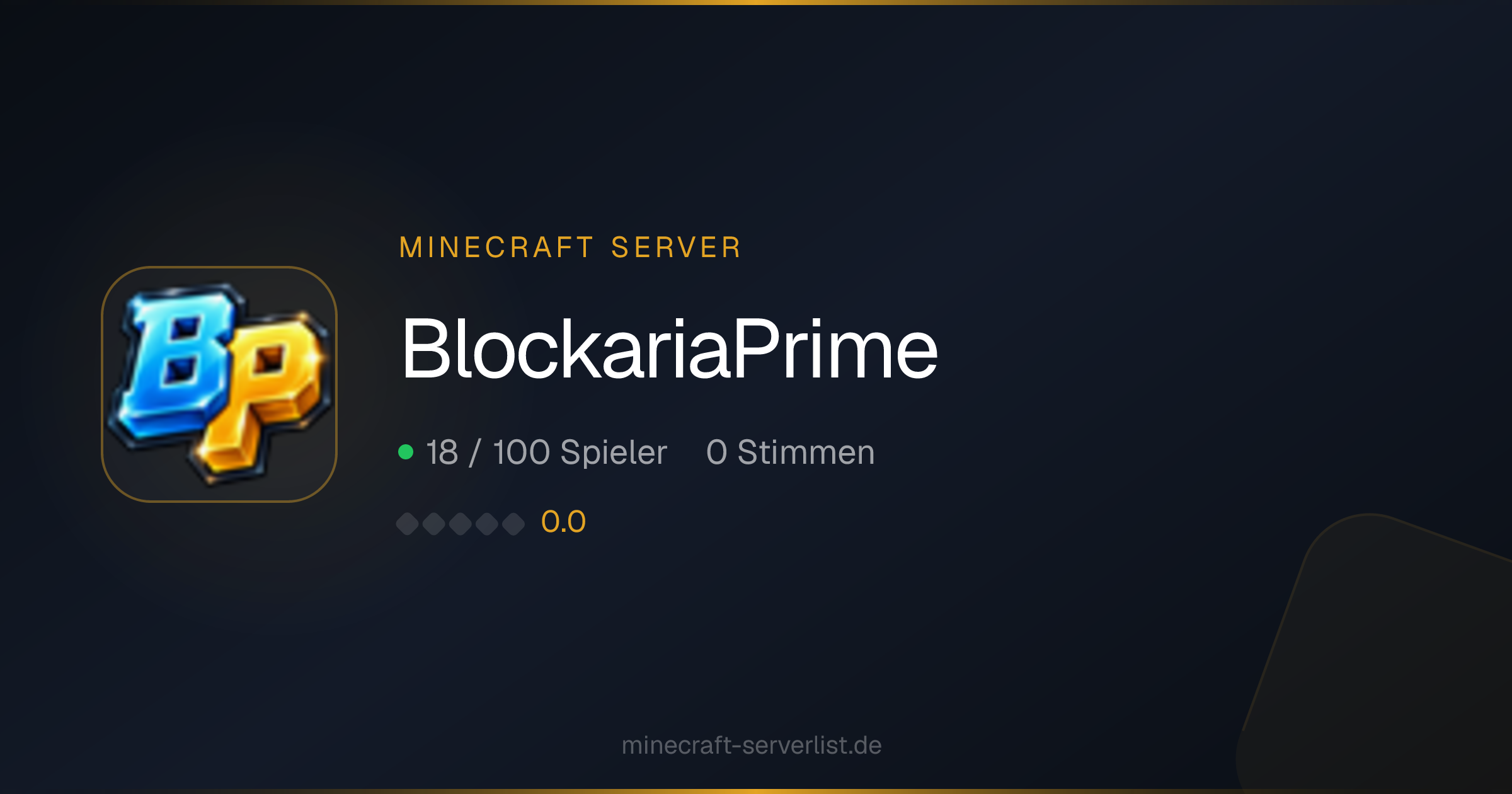 BlockariaPrime — Minecraft Server IP & Info 2026 | Minecraft-Serverlist.de