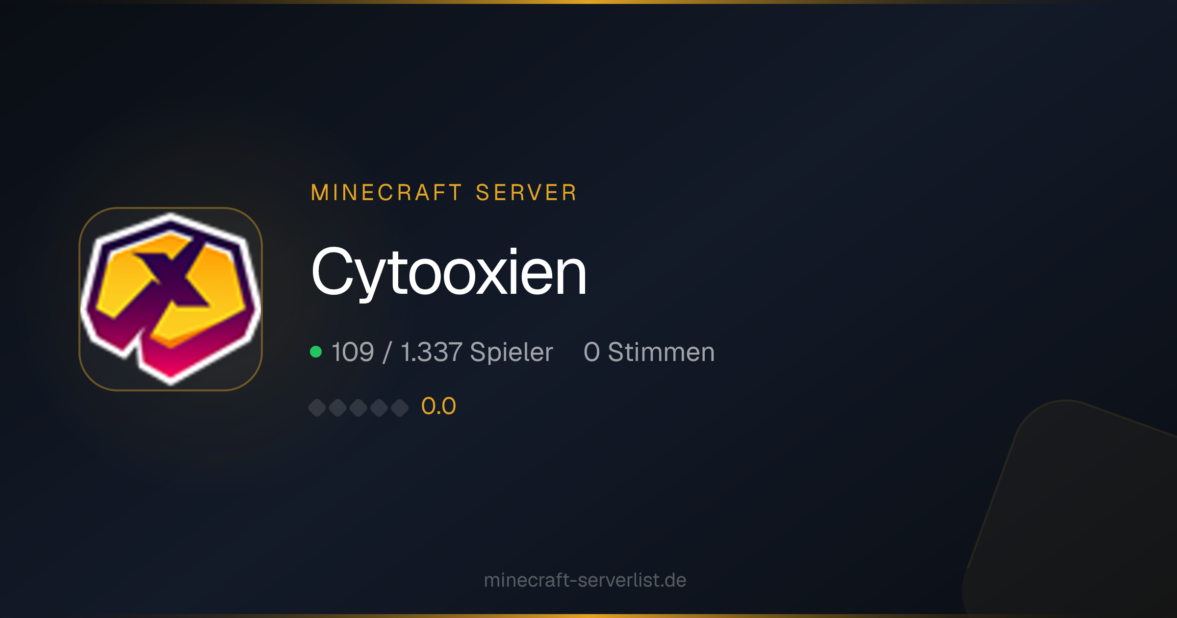 Cytooxien — Minecraft Server IP & Info 2026 | Minecraft-Serverlist.de